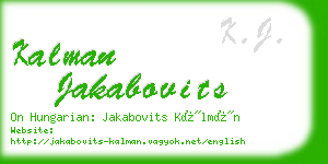 kalman jakabovits business card